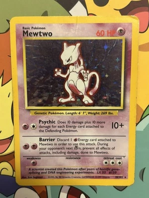 Juego base holográfico raro Mewtwo 10/102 Pokemon TCG Foto 1 de 4