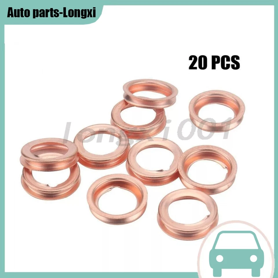 20x Junta de arandela de aplastamiento de tapón de drenaje de aceite de metal 11026-JA00A apta para Nissan Infiniti Foto 1 de 4