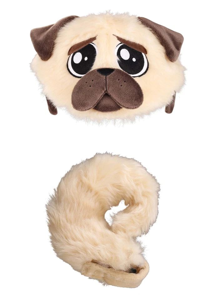Pug Plush Headband & Tail Accessory Kit Foto 1 de 1