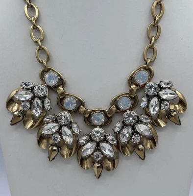 J. Collar Crew Cristal Distintivo Tono Dorado Transparente con Acento Citrino Ahumado Foto 1 de 4