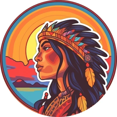 Tocado calavera jefe indio nativo americano vinilo pegatina coche parachoques calcomanía Foto 1 de 4