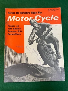 MOTORCYCLE DEC 1963 ACROSS THE BERKSHIRE WAY JEFF SMITH BSA SCRAMBLERS - Picture 1 of 4
