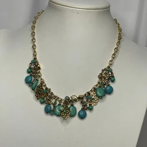 Chaps Perlenkette Türkis Perlen Beads Silberfarben Schmuck  - Bild 1 von 8