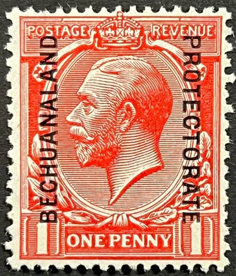 Bechuanaland, King George V with Overprint, 1 Pence, Scott 97, MLH, Very Fine - Image 1 of 2