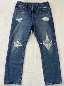 Jeans Levi’s 501 Para Hombre 33x30 Azul Denim Calce Original Envejecido 100% Algodón - Imagen 1 de 8