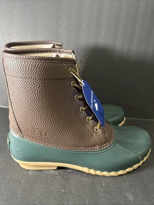 JBU коричневый искусственной кожи ботинки мужской размер 12 М мейн водонепроницаемый работы икры ботинки - Изображение 1 из 4