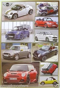 BMW MINI COOPER AUTOMOBILE "COLLAGE OF 10 NEW CARS" POSTER FROM ASIA - Picture 1 of 1