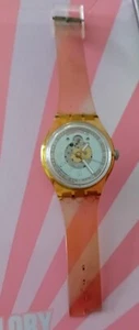 Retro Swatch watch 23 Jewels UBS automatic 1990 working but Broken strap - Picture 1 of 5