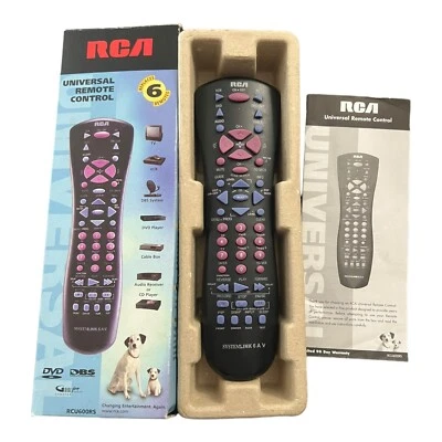 RCA RCU600RS TV VCR DVD DBS SAT Universal System Link 6 AV Remote Control - Image 1 of 4