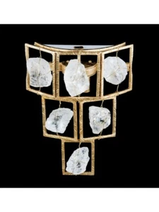 Wall Applique In Rock Crystal And Gold Leaf - Picture 1 of 1