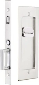 Emtek 211526 Modern Rectangular Privacy Pocket Door Mortise Lock Polished Chrome - Picture 1 of 3
