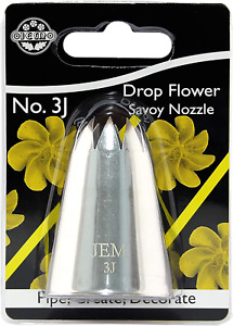 PME JEM Large Curved Star Savoy Piping Nozzle no. 3J, Silver