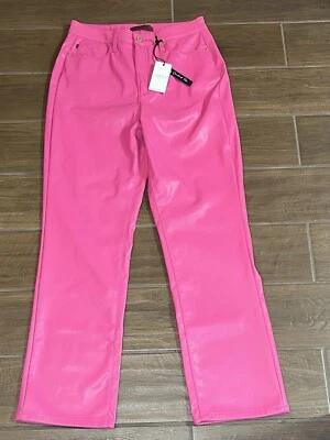 Pantalones Judy Blue para mujer con control de barriga de cuero sintético rosa intenso talla 9/29 Foto 1 de 4