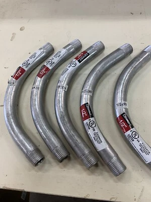 Calconduit 1/2 дюйма колено жесткий 90° жесткий трубопровод оцинкованная сталь E226472 лот из 5 - Изображение 1 из 4