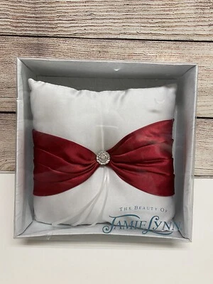 КРАСОТА JAMIE LYNN КОЛЬЦО ПОДУШКА БЕЛЫЙ КРАСНЫЙ EX  - Изображение 1 из 4
