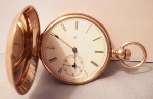1873 Elgin Gail Borden 10K Solid Gold 10s 11j Pristine KeyWind Pocket Watch-Runs - Picture 1 of 24