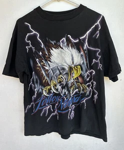 VTG American Thunder Shirt, Men’s Large All Over Print, Eagle Follow Nobody THIN - Picture 1 of 15