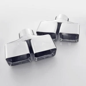 3" Inlet QUAD Square Dual Wall Stainless Steel Exhaust Tips for Dodge Challenger - Picture 1 of 9