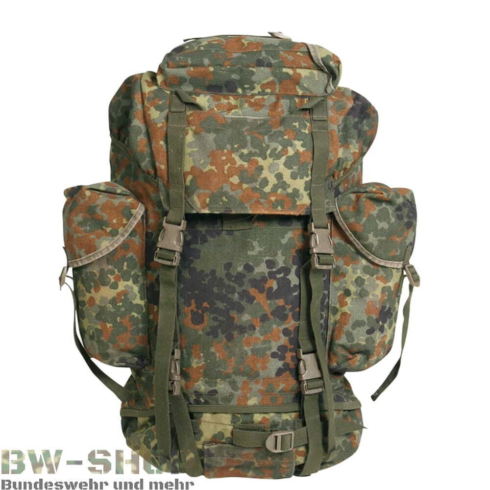 ORIGINAL BUNDESWEHR KAMPFRUCKSACK 65L FLECKTARN BW RUCKSACK OUTDOOR ARMEE 2.WAHL - Bild 1 von 1