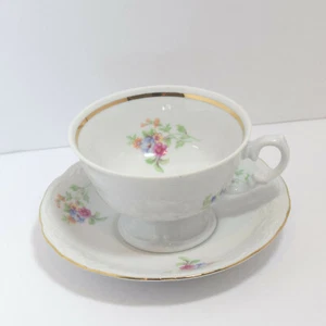 Wawel China Cup Saucer Floral Gold Trim Vintage EUC - Picture 1 of 6