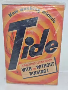 Tide Detergent New Washing Miracle Large Size Unopened Sealed Box 1950's Vintage - Picture 1 of 6