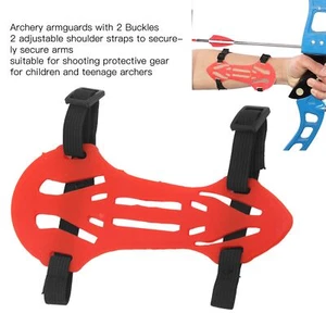 blue Rubber Archery Arm Guards Adjustable Safe Elastic Recurve Bow FA - Picture 1 of 27