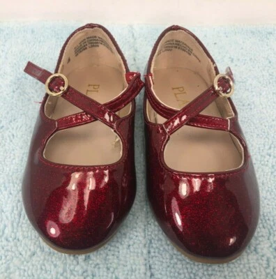 0680 - Zapatos de vestir Children's Place niñas pequeñas talla 4 rojo brillante Foto 1 de 4