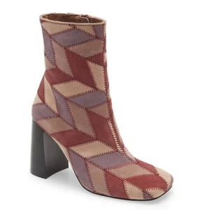 Jeffrey Campbell Versus Pink Suede Multi Block Heel Boots Size 6.5 - Picture 1 of 20