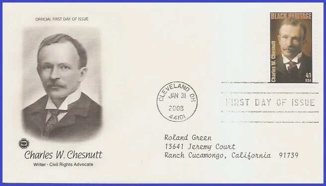 USA4 #4222 ADDR PCS ARTCRAFT FDC   Charles W. Chesnutt Black Heritage - Image 1 of 1