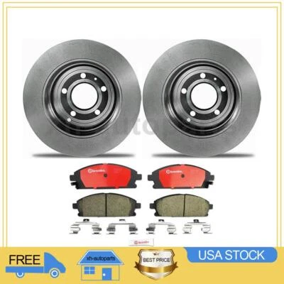 Fits 2004 2005 2006 2007 2008 2009 Nissan Quest 3X Front Brake Pads Brake Rotor - Image 1 of 4