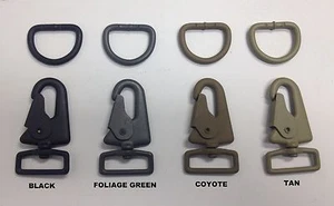 Hergestellt in den USA HK H&K drehbarer Clip 1" Stil Schlinge Karabinerhaken mit Stahl D Ring 4 Farben - Bild 1 von 9
