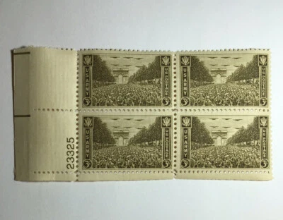 US 3 Cent U.S. Army Stamp of 1945, Scott #934, Block Of 4, MNH/OG/VF. - Image 1 of 2