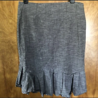 Falda BCX Gris Talla 9 Lápiz Volantes Cremallera Usada en Excelente Condición Foto 1 de 3