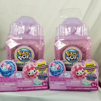2 Pikmi Pops CHEEKI PUFFS Scented Shimmer Puff + 2 Surprises New #2 - Image 1 of 4