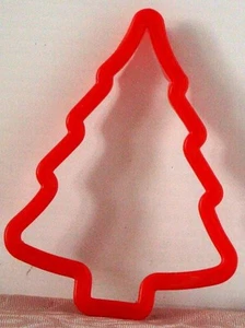 EUC Großer Weihnachtsbaum ROT Ausstecher Kunststoff 4,25" x 3"  - Bild 1 von 2