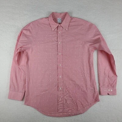 Brooks Brothers Dress Shirt Mens Large Red Regent All Cotton Button Up - Image 1 of 4