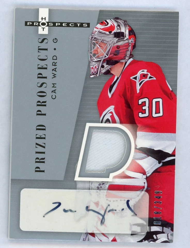 Cam Ward 2006 Fleer Prized Prospects Auto Rookie #d 18/349 Carolina Hurricanes - Image 1 of 2
