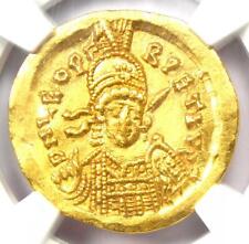 Leo I AV Solidus Gold Roman Coin 457-474 AD. Certified NGC AU - Rare!