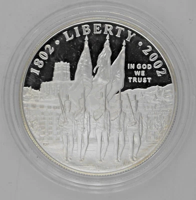 2002-W U.S. Military Academy Commemorative Proof Silver Dollar with COA - Image 1 of 4