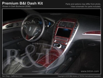 Kit de molduras de tablero para Lincoln MKZ 2017 fibra de carbono madera aluminio Foto 1 de 4