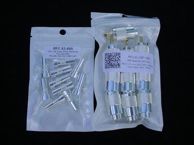 10 Silver-Teflon-Gold PL-259 Connectors + UG-176 Reducers RG8X LMR240 RG8 LMR400 - Image 1 of 3