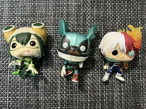 My Hero Academia Funko Pop Figure Lot 3pc Loose Tsuyu, Todoriki, Zuku Midoriya - Picture 1 of 11