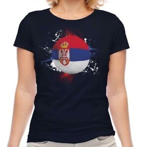 Serbien Fußball Damen T-Shirt Geschenk Weltmeisterschaft Sport