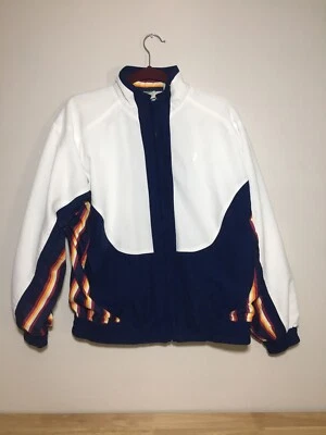 Prince Sportswear Talla Mediana Blanca, Azul, Naranja y Amarilla Calentamiento Cremallera Chaqueta! Foto 1 de 4