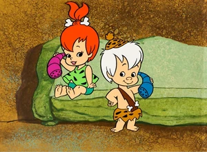 The Flintstones Pebbles and Bam Bam Vintage Comics and Cartoons 8.5x11 Print - Picture 1 of 1