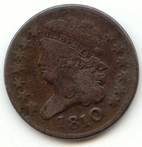 1810 Classic Head Half Cent, VF Details Cover