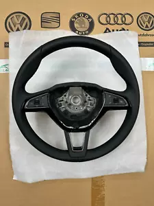 SKODA OCTAVIA III STEERING WHEEL PADDLE SHIFTERS MULTI FUNCTION LEATHER 3V0 G... - Picture 1 of 20