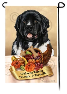 Thanksgiving Garden Flag - Landseer Newfoundland 091B - Picture 1 of 1