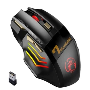 Gamer Mouse for Computer 2.4G RGB Rechargeable Gaming Mouse Bluetooth USB - Picture 1 of 7