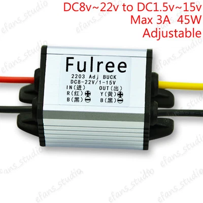 Regulador convertidor de voltios módulo reductor 3A impermeable DC-DC 3.3V 5V 9V 12V 15V Foto 1 de 4